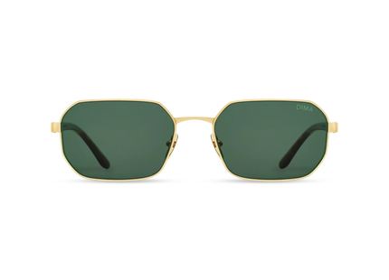 DIMA Sunglasses Crux Gold Dark Tortoise Frame Green Lens 1