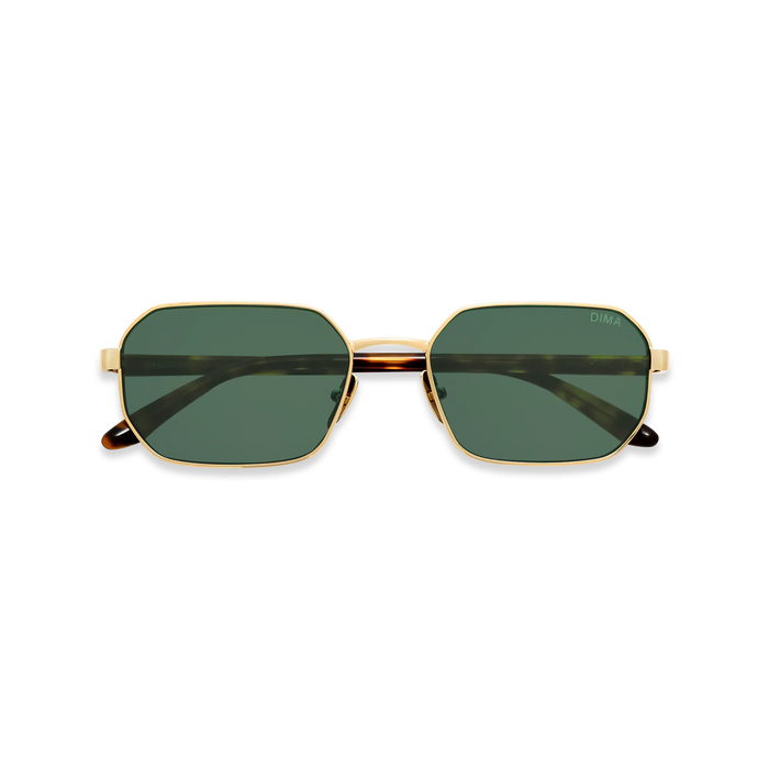 DIMA Sunglasses Crux Gold Dark Tortoise Frame Green Lens 2