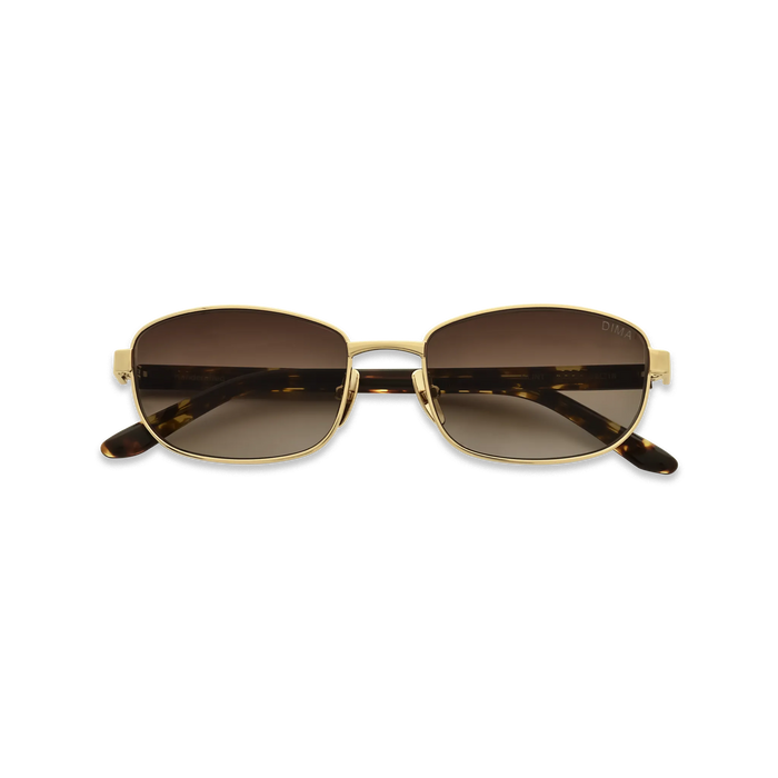 DIMA Sunglasses Glint Gold/Amber Tortoise Frame Brown Gradient Lens 2