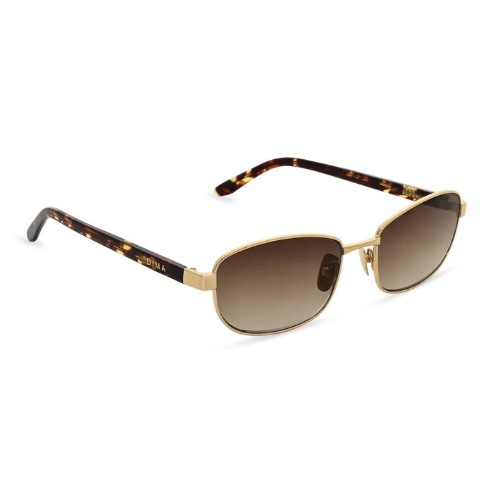 DIMA Sunglasses Glint Gold/Amber Tortoise Frame Brown Gradient Lens 3