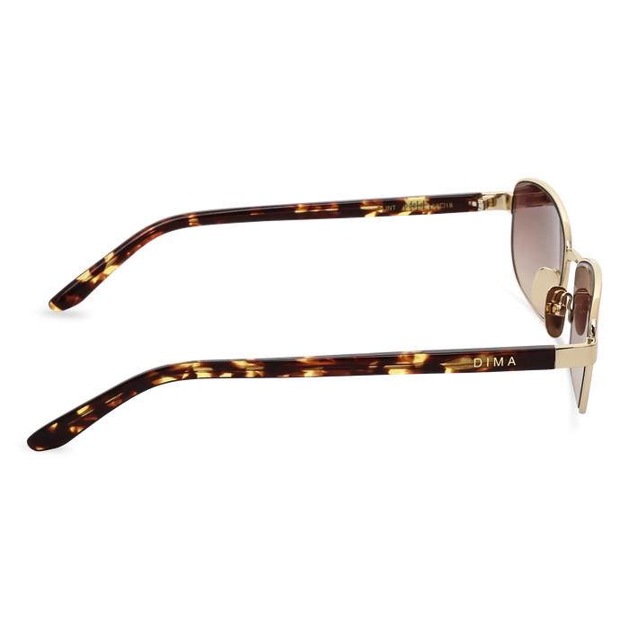 DIMA Sunglasses Glint Gold/Amber Tortoise Frame Brown Gradient Lens 4