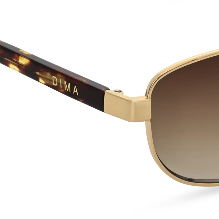 DIMA Sunglasses Glint Gold/Amber Tortoise Frame Brown Gradient Lens 5
