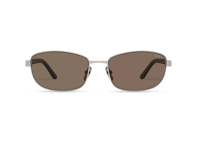 DIMA Sunglasses Glint Silver/Pearlescent Silver Frame Brown Lens 1