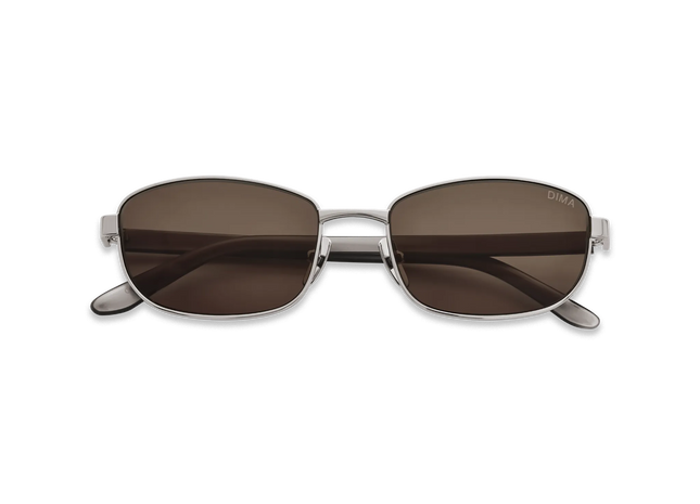 DIMA Sunglasses Glint Silver/Pearlescent Silver Frame Brown Lens 2