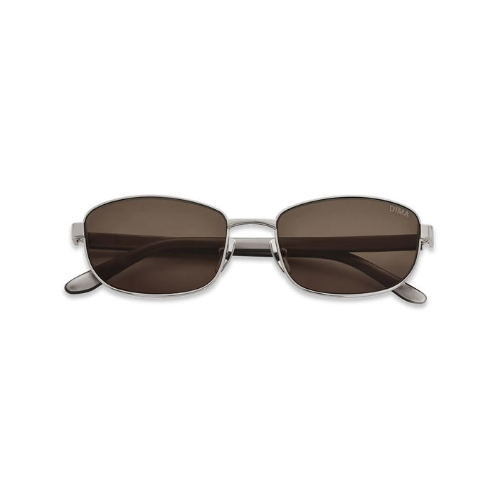 DIMA Sunglasses Glint Silver/Pearlescent Silver Frame Brown Lens 2
