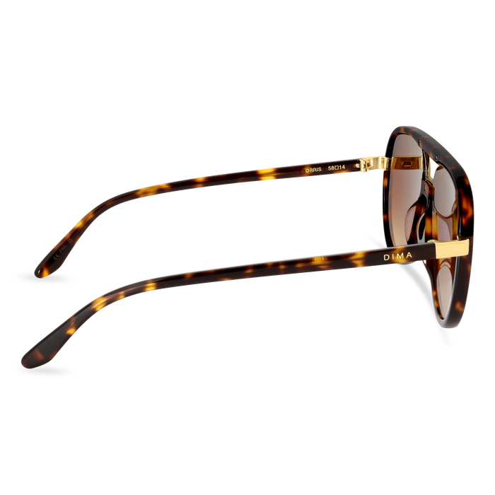 DIMA Sunglasses Orris Gold Amber Tortoise Frame Brown Gradient Lens 4
