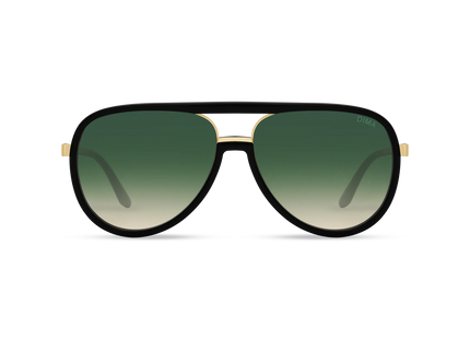 DIMA Sunglasses Orris Gold Black Frame Green Gradient Lens 1