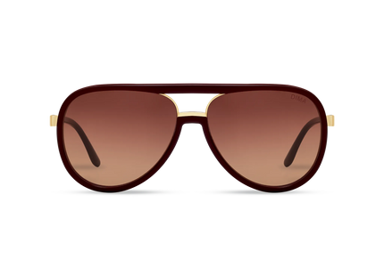 DIMA Sunglasses Orris Gold Maroon Frame Wine Gradient Lens 1