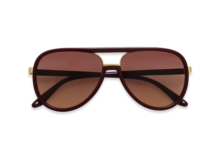 DIMA Sunglasses Orris Gold Maroon Frame Wine Gradient Lens 2