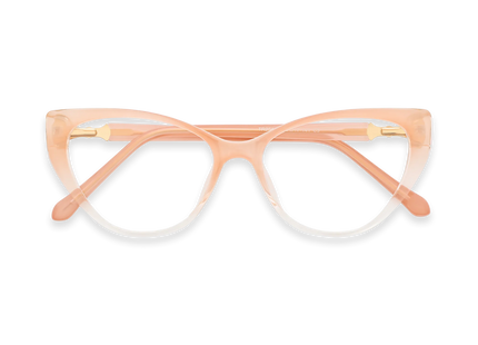 Destiny Peach Nude to Clear Gradient Gradient Cat Eye Glasses 1