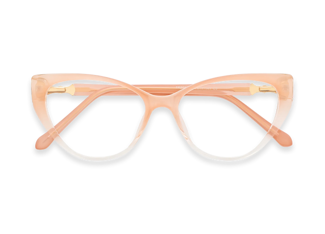 Destiny Peach Nude to Clear Gradient Gradient Cat Eye Glasses 1