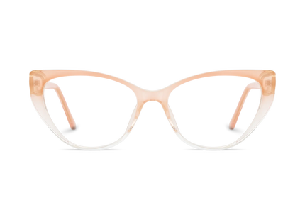 Destiny Peach Nude to Clear Gradient Gradient Cat Eye Glasses 2