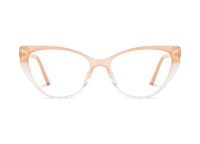 Destiny Peach Nude to Clear Gradient Gradient Cat Eye Glasses 2