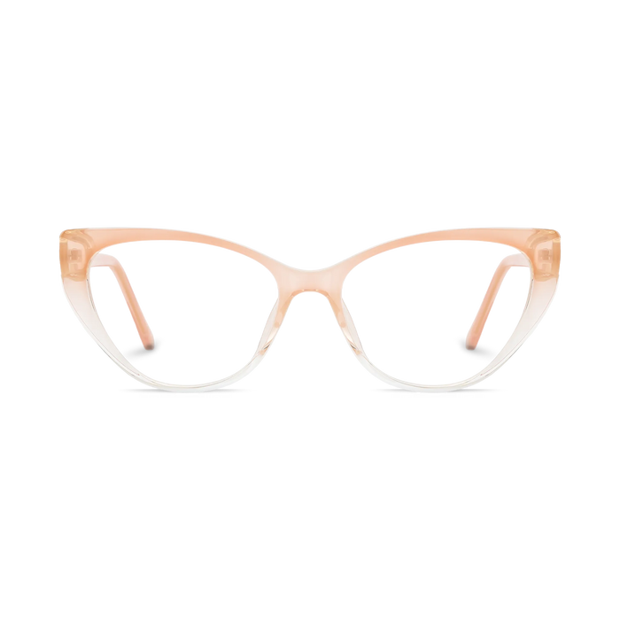 Destiny Peach Nude to Clear Gradient Gradient Cat Eye Glasses 2