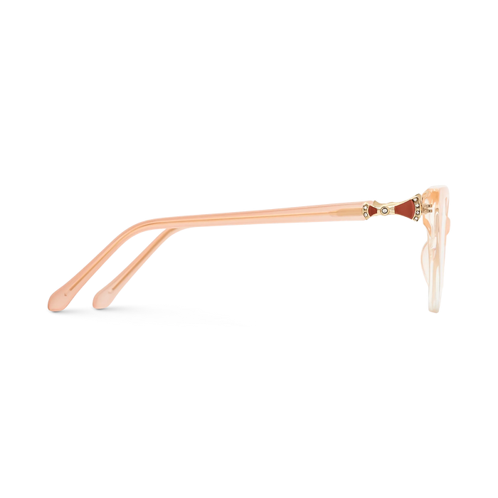 Destiny Peach Nude to Clear Gradient Gradient Cat Eye Glasses 4