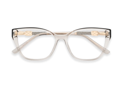 Diana Black & Clear Light Grey Women's Cat Eye Glasses 1
