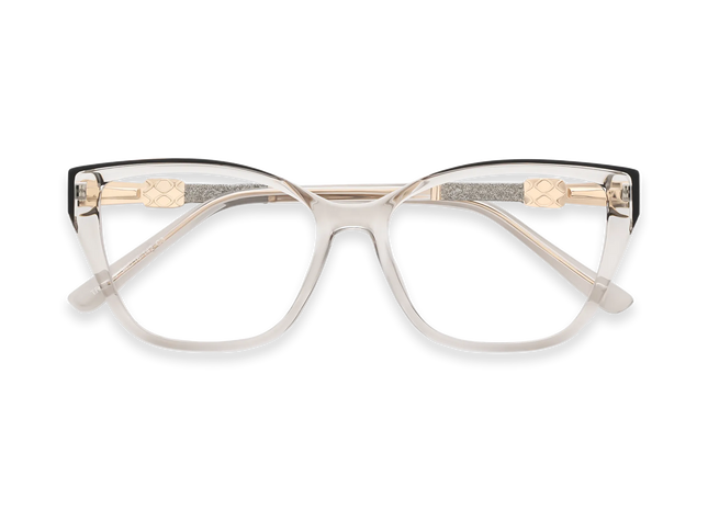 Diana Black & Clear Light Grey Women's Cat Eye Glasses 1