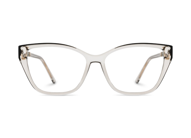 Diana Black & Clear Light Grey Women's Cat Eye Glasses 2
