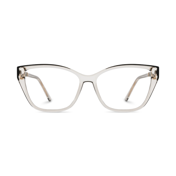 Diana Black & Clear Light Grey Women's Cat Eye Glasses 2