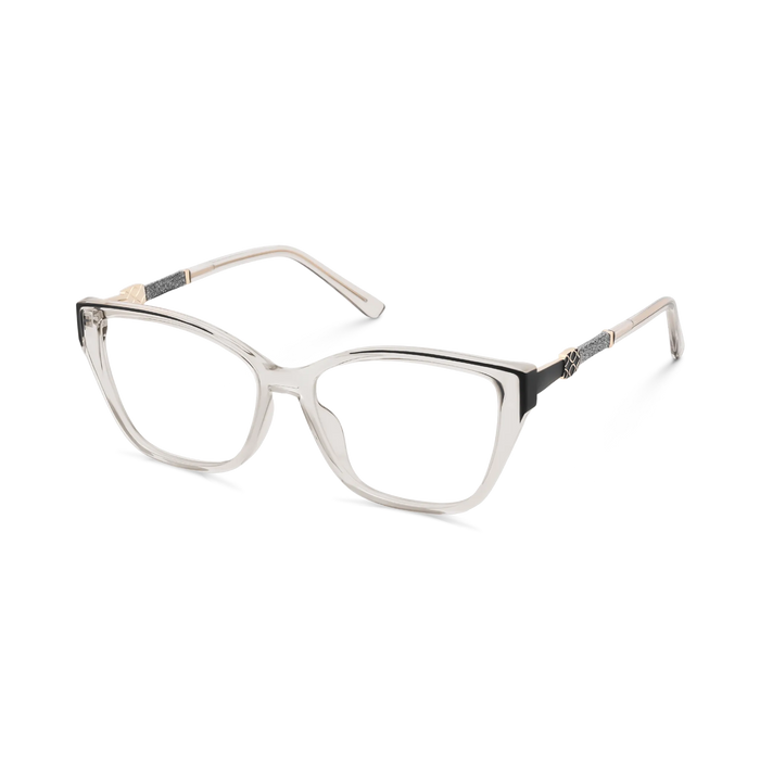 Diana Black & Clear Light Grey Women's Cat Eye Glasses 3