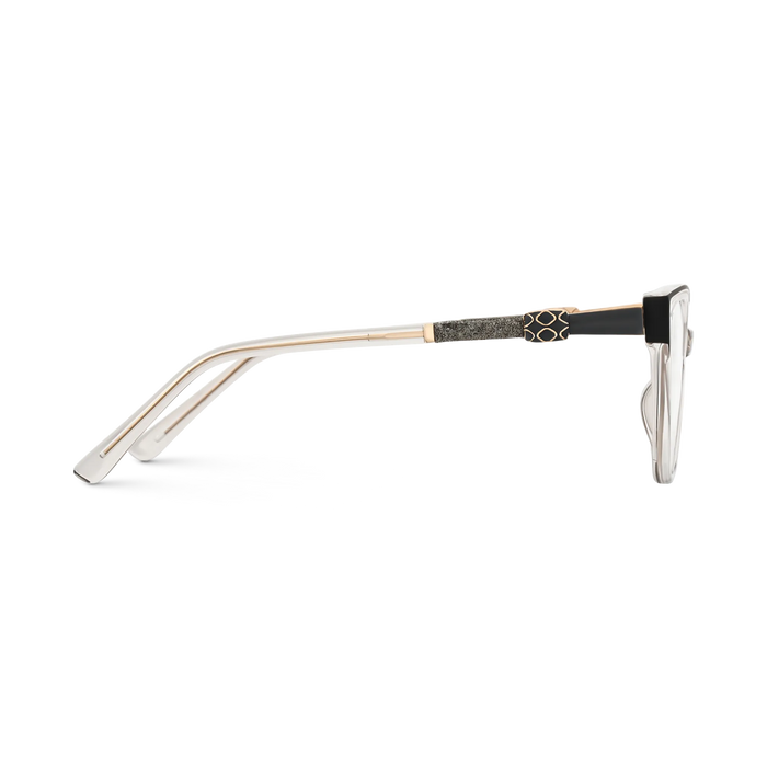 Diana Black & Clear Light Grey Women's Cat Eye Glasses 4