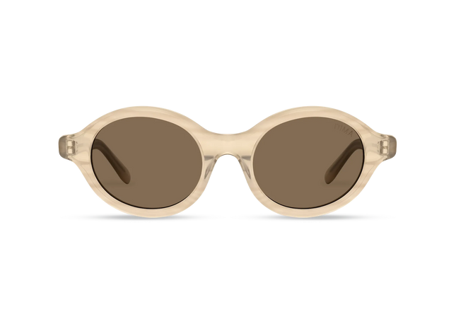 Dima Eyewear Aila Crystal Brown Pearl Demi Frame Brown Lens 1