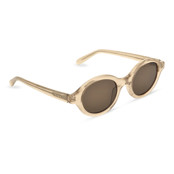 Dima Eyewear Aila Crystal Brown Pearl Demi Frame Brown Lens 3