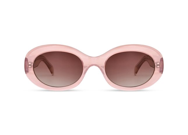 Dima Eyewear Kaia Crystal Pink Pearl Demi Frame Wine Gradient Lens 1