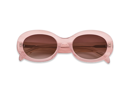 Dima Eyewear Kaia Crystal Pink Pearl Demi Frame Wine Gradient Lens 2