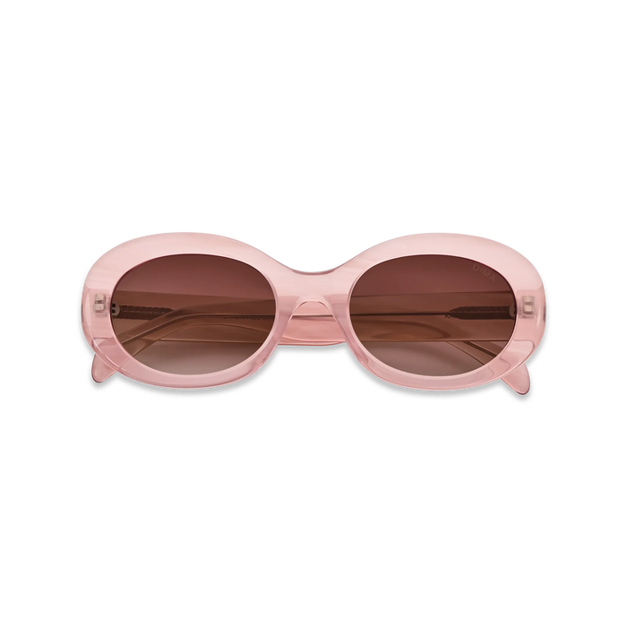 Dima Eyewear Kaia Crystal Pink Pearl Demi Frame Wine Gradient Lens 2