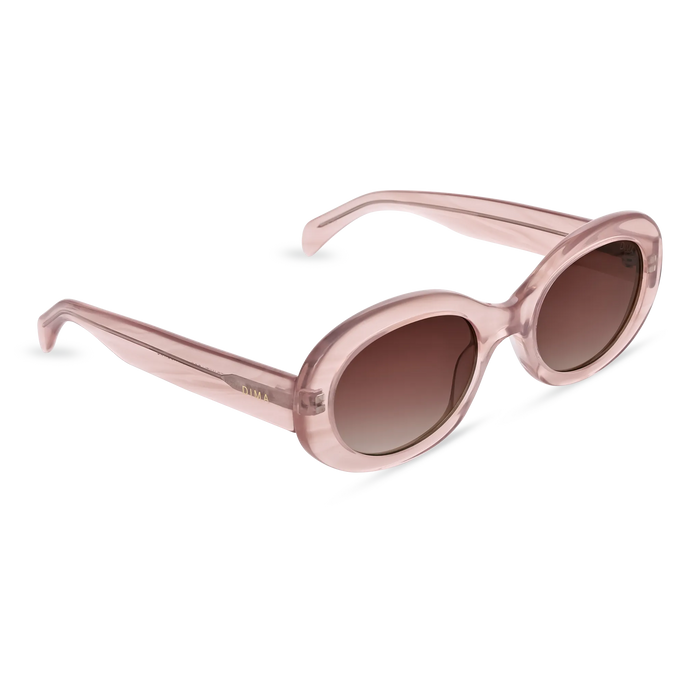 Dima Eyewear Kaia Crystal Pink Pearl Demi Frame Wine Gradient Lens 3