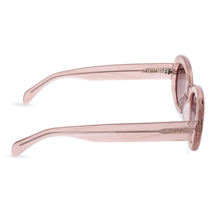 Dima Eyewear Kaia Crystal Pink Pearl Demi Frame Wine Gradient Lens 4