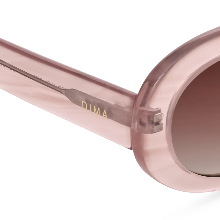 Dima Eyewear Kaia Crystal Pink Pearl Demi Frame Wine Gradient Lens 5