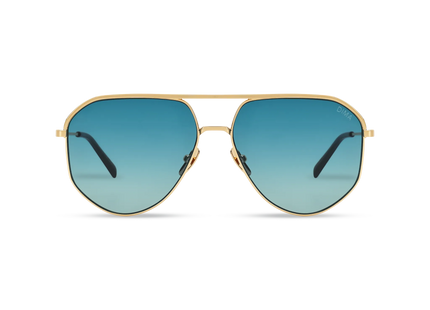Dima Eyewear Nova Gold Dark Aqua Frame Aqua Gradient Lens 1