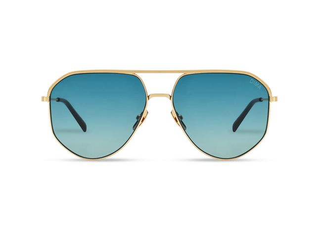 Dima Eyewear Nova Gold Dark Aqua Frame Aqua Gradient Lens 1