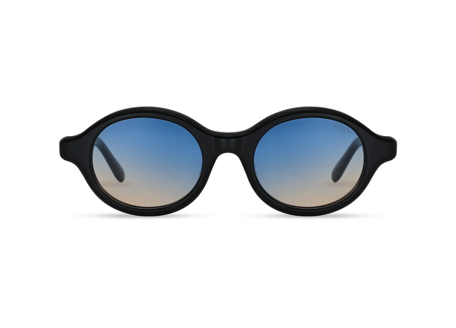 Dima Sunglasses Aila Black Frame Blue Yellow Faded Lens 1