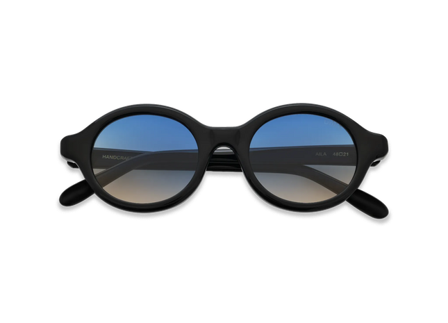 Dima Sunglasses Aila Black Frame Blue Yellow Faded Lens 2
