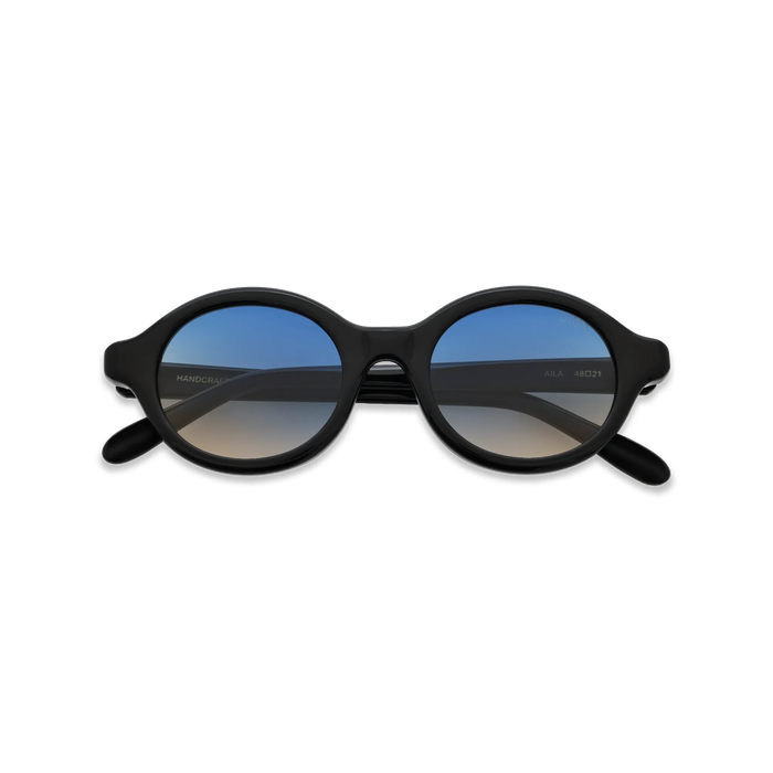 Dima Sunglasses Aila Black Frame Blue Yellow Faded Lens 2