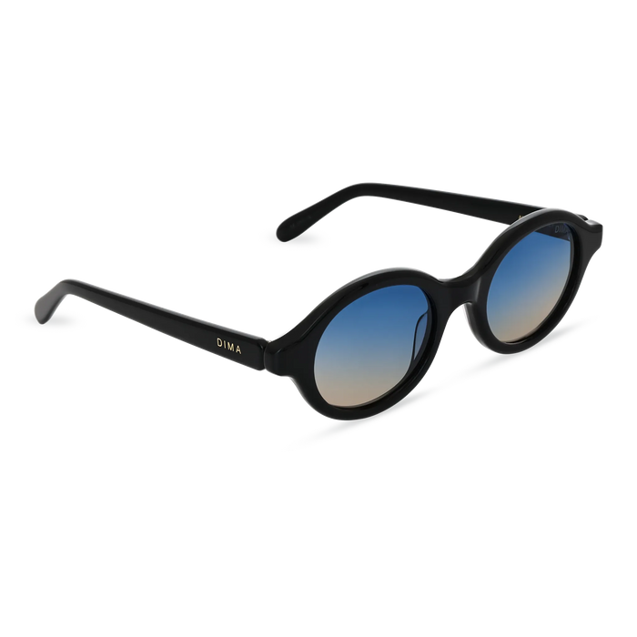 Dima Sunglasses Aila Black Frame Blue Yellow Faded Lens 3