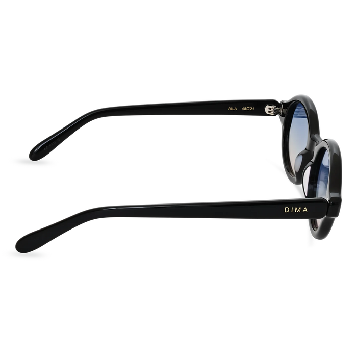 Dima Sunglasses Aila Black Frame Blue Yellow Faded Lens 4