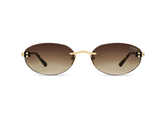 Dima Sunglasses Elara Gold/Dark Tortoise Frame Brown Gradient Lens 1