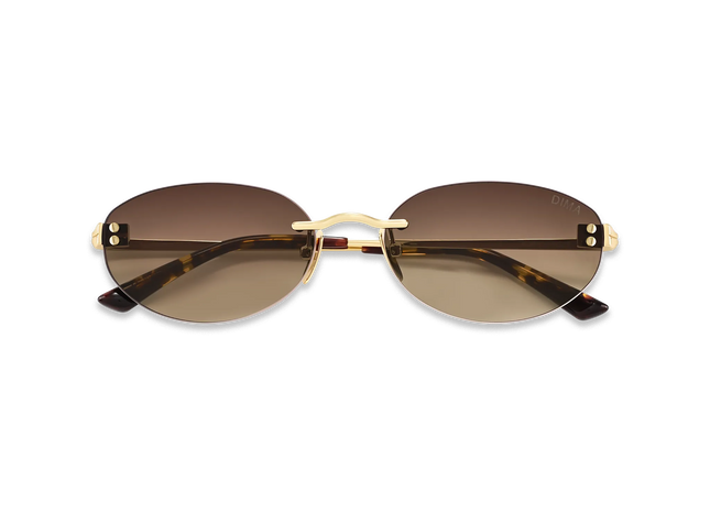 Dima Sunglasses Elara Gold/Dark Tortoise Frame Brown Gradient Lens 2