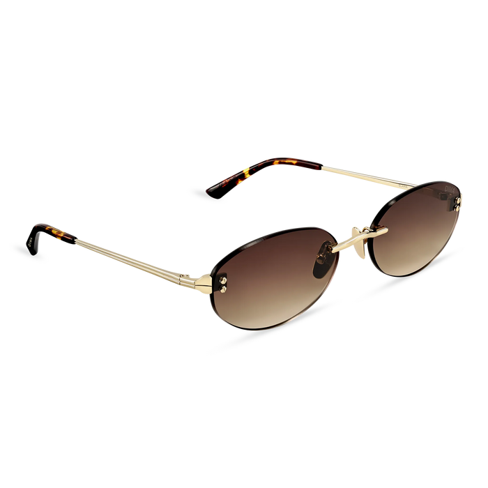 Dima Sunglasses Elara Gold/Dark Tortoise Frame Brown Gradient Lens 3
