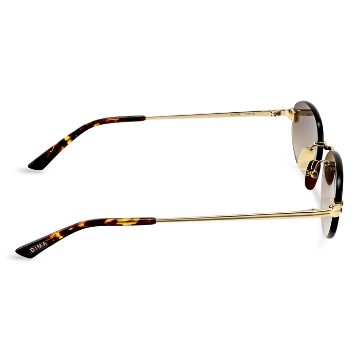 Dima Sunglasses Elara Gold/Dark Tortoise Frame Brown Gradient Lens 4