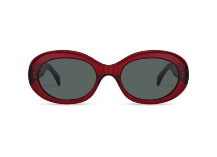 Dima Sunglasses Kaia Crystal Red Frame Grey Lens 1