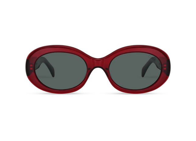 Dima Sunglasses Kaia Crystal Red Frame Grey Lens 1