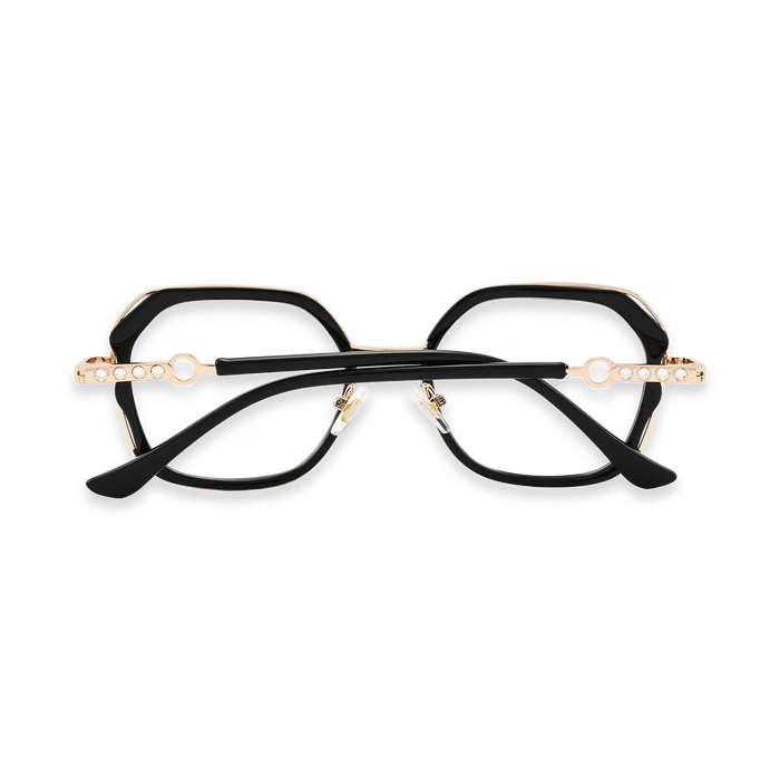Ellie Black/Gold Square Glasses-Back View 5