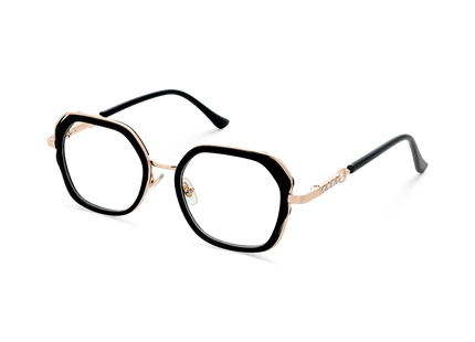 Ellie Black/Gold Square Glasses-Side Angle View 3