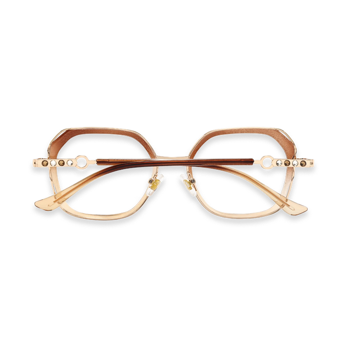 Ellie Brown Gradient/Gold Square Glasses-Back View 5