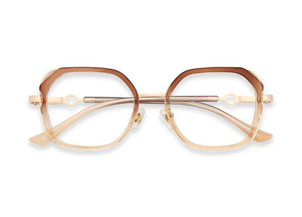 Ellie Brown Gradient/Gold Square Glasses-Front View 1